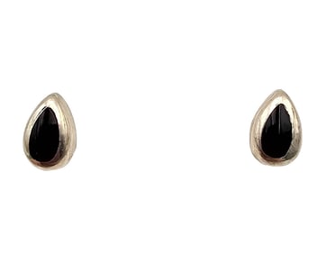 Southwestern Onyx Sterling Silver Earrings 0.5 G