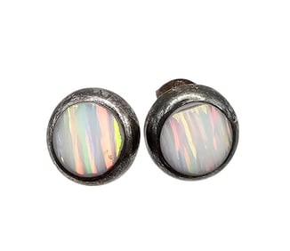 Southwestern Opal Sterling Silver Earrings 1 G