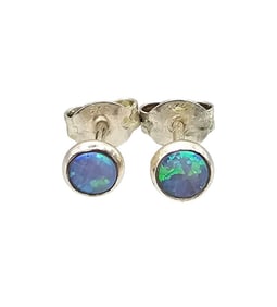 Southwestern Opal Sterling Silver Earrings 0.5 G