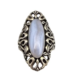 Carolyn Pollack Relios Blue Lace Agate Sterling Silver Ring Size 8 14 G