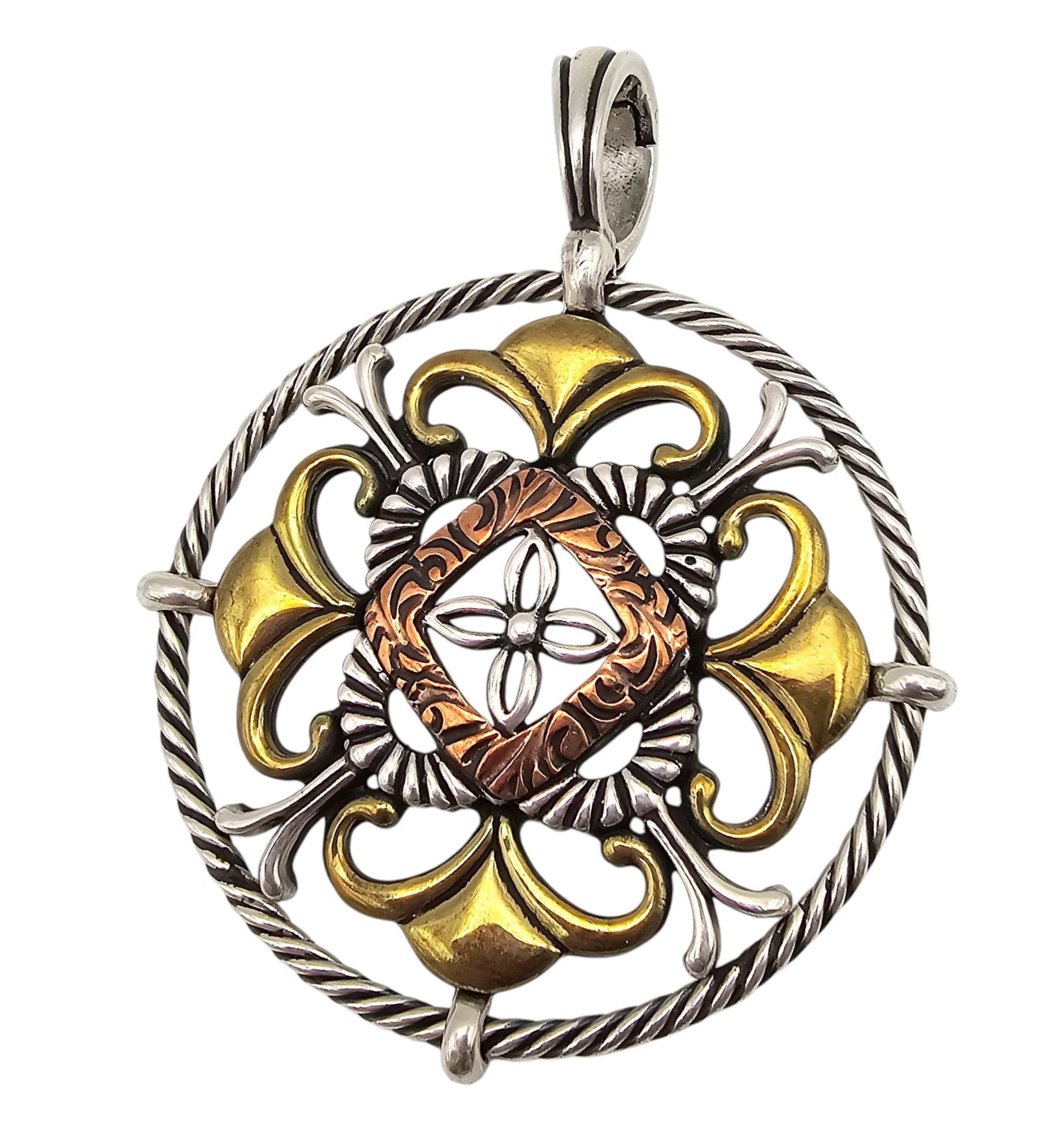 Carolyn Pollack Relios Sterling Silver Brass Copper Pendant 25.4 G: Carolyn Pollack Relios Sterling Silver Brass Copper Pendant 25.4 G