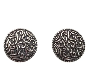 Carolyn Pollack Relios Sterling Silver Stamped Disk Earrings 7.8 G
