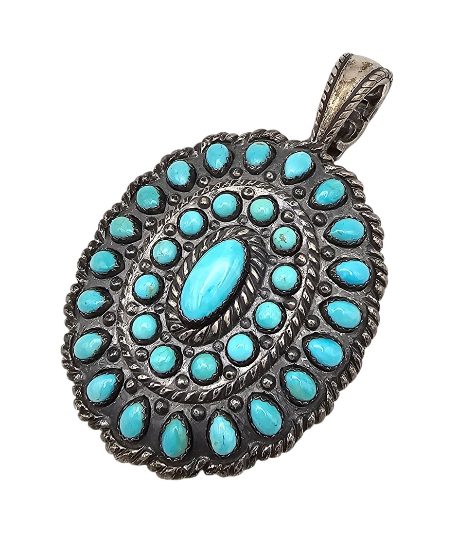 Carolyn Pollack Relios Turquoise Sterling Silver Pendant 36.6 G (1 of 3)