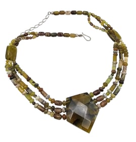Jay King Mine Finds Agate Sterling Silver Necklace 61.2 G