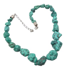 Jay King Mine Finds Turquoise Sterling Silver Necklace 99.4 G