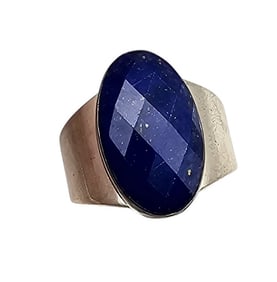 Jay King Mine Finds Cushion Cut Lapis Sterling Silver Ring Size 10.5 9 G