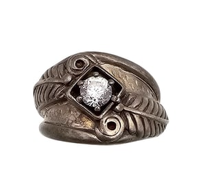 Old Carlisle Jewelry Albuquerque Rhinestone Sterling Silver Ring Size 9.25 10.9 G