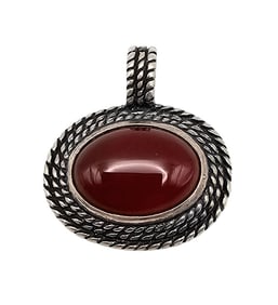 Shubes Manufacturing Carnelian Sterling Silver Pendant 8.7 G
