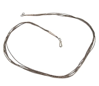 Native Liquid Silver Sterling Silver Multi Strand Necklace 4.7 G