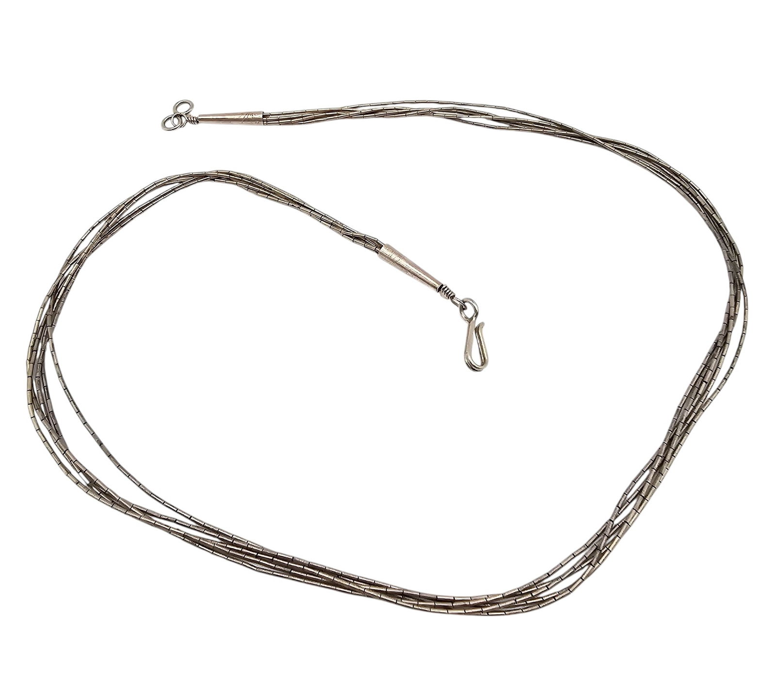 Native Liquid Silver Sterling Silver Multi Strand Necklace 4.7 G (1 of 3)