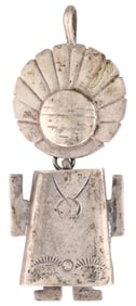 William Vandever Navajo Sterling Sunface Pendant