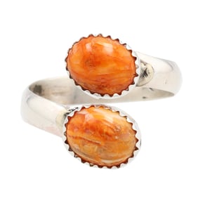 Martha Martinez Navajo Sterling Spiny Oyster Adjustable Ring