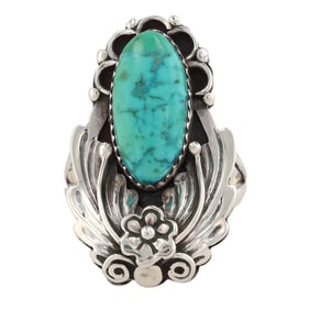 Henrietta Yesele Navajo Sterling Turquoise Ring Sz 9