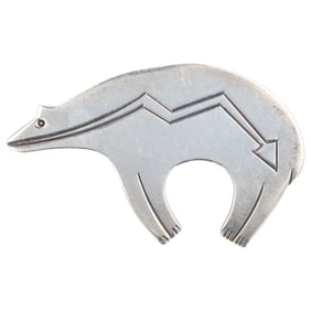 Navajo Sterling Spirit Bear Brooch
