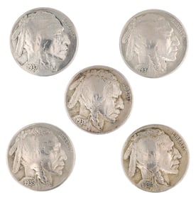 Vintage Navajo 1930's Buffalo Nickel Button Covers