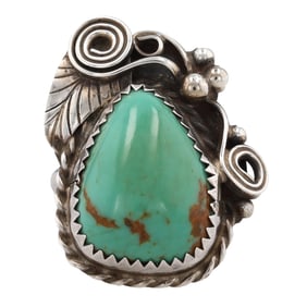 Signed Navajo Sterling Royston Turquoise Ring Sz 5.5