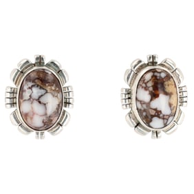 Abel Toledo Navajo Sterling Wild Horse Turquoise Earrings