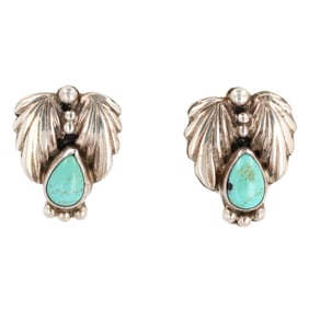 Alice McShirley Navajo Sterling Turquoise Earrings