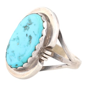 Dennis Kalisteo Navajo Sterling Turquoise Ring Sz 7