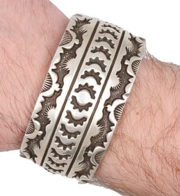 Marc Antia Apache Sterling Heavy Gauge Stamped Cuff Bracelet