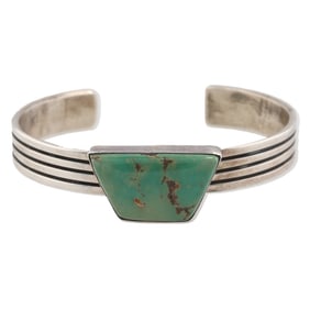 Chimney Butte & Nuguematz Sterling Royston Turquoise Cuff Bracelet