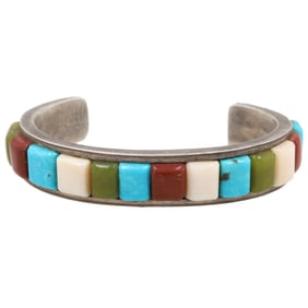 Vintage Navajo Sterling Cobblestone Ingot? Cuff Bracelet