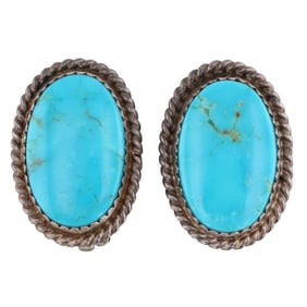Navajo Sterling Turquoise Earrings