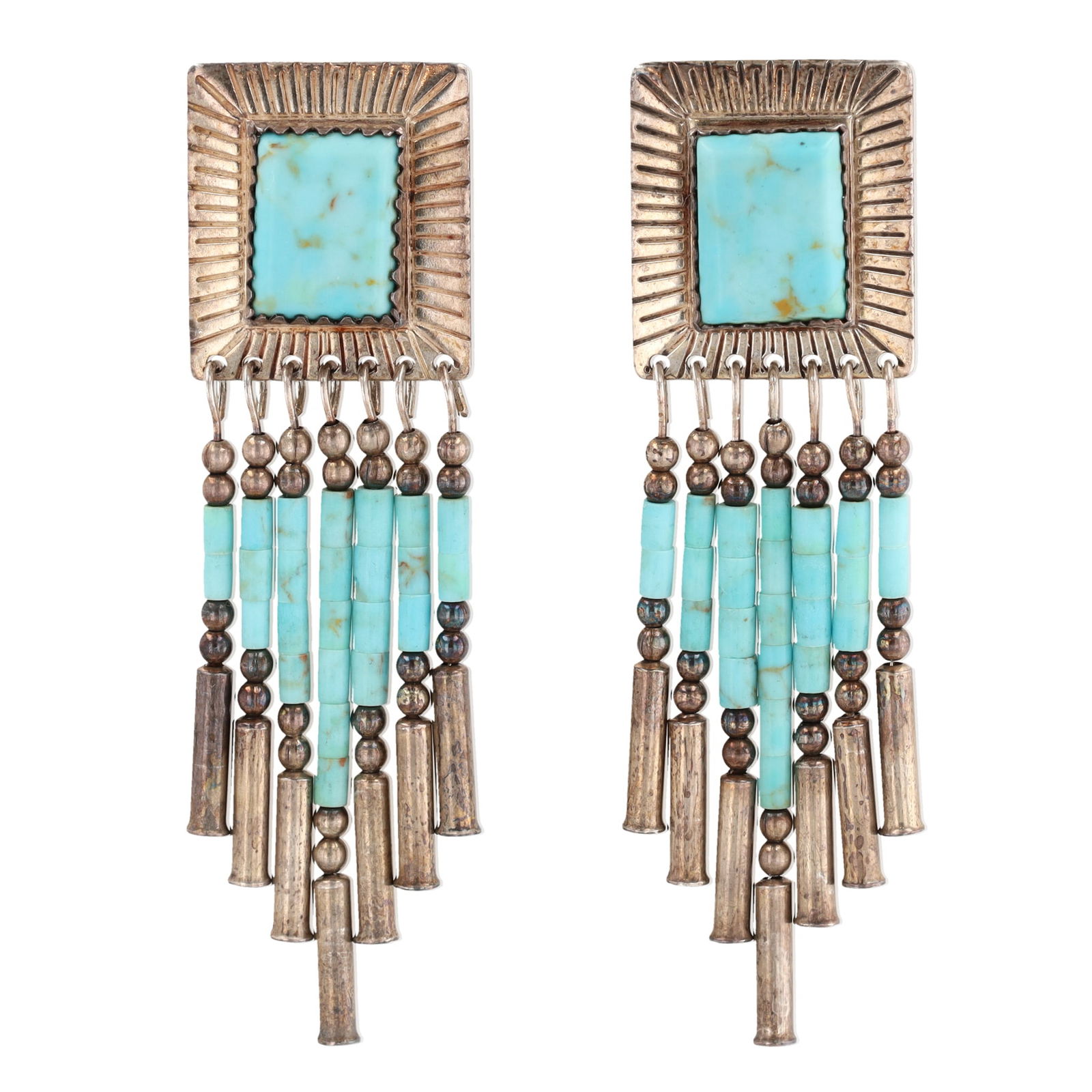 Quoc Trading Co. Sterling Turquoise Dangle Earrings (1 of 4)