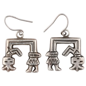 Francis Jones Navajo Sterling Yei Earrings