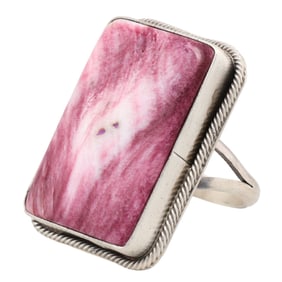 Scott Skeets Navajo Sterling Purple Spiny Oyster Ring Sz 8