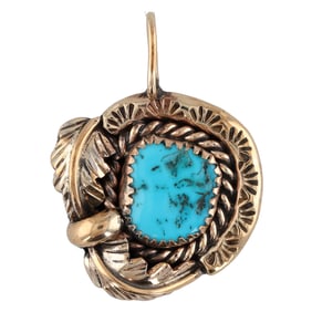 Navajo Sterling Turquoise Pendant