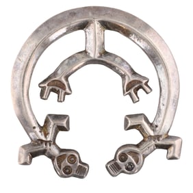 Vintage Navajo Sterling Yei Rainbow Man Naja Pendant