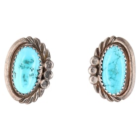 Vintage Navajo Sterling Turquoise Earrings