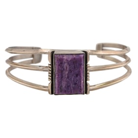Harry Spencer Navajo Sterling Charoite Cuff Bracelet