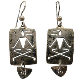 Sterling 'Far Fetched' Mexico Swirl Dangle Earrings