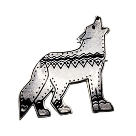Sterling Signed 'EFS' Mexico Howling Wolf Brooch