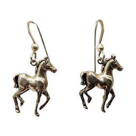 Sterling Signed Horse Dangle Earrings