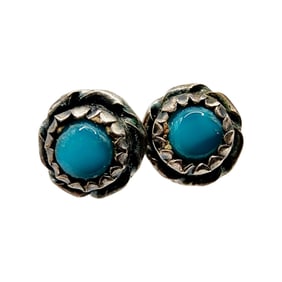 Sterling Turquoise Snake Eye Stud Earrings