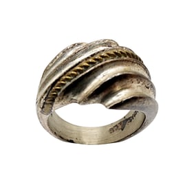 Sterling Taxco TF-76 Ridged Ring Sz 6.25