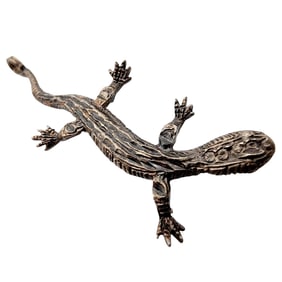 Sterling Southwestern Etched Lizard Pendant