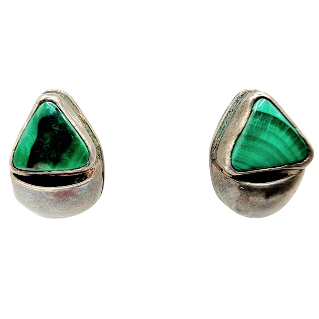 Sterling Malachite Triangle Stud Earrings (1 of 3)