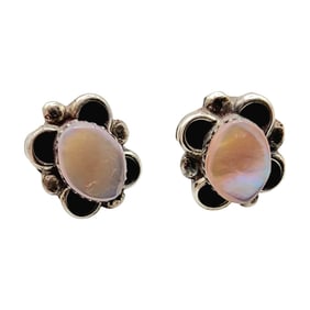 Sterling Navajo Mother of Pearl Earrings