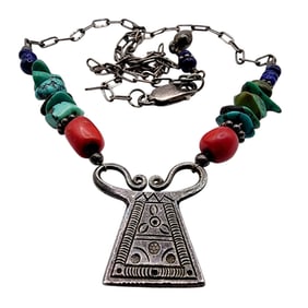 Sterling Southwestern Multistone Necklace