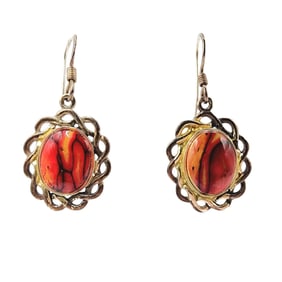 Sterling Southwest Jasper-Agate Dangle Earrings