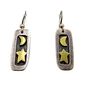 Sterling 'Far Fetched' Star-Moon Dangle Earrings
