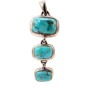 Sterling Barse Turquoise Drop Pendant