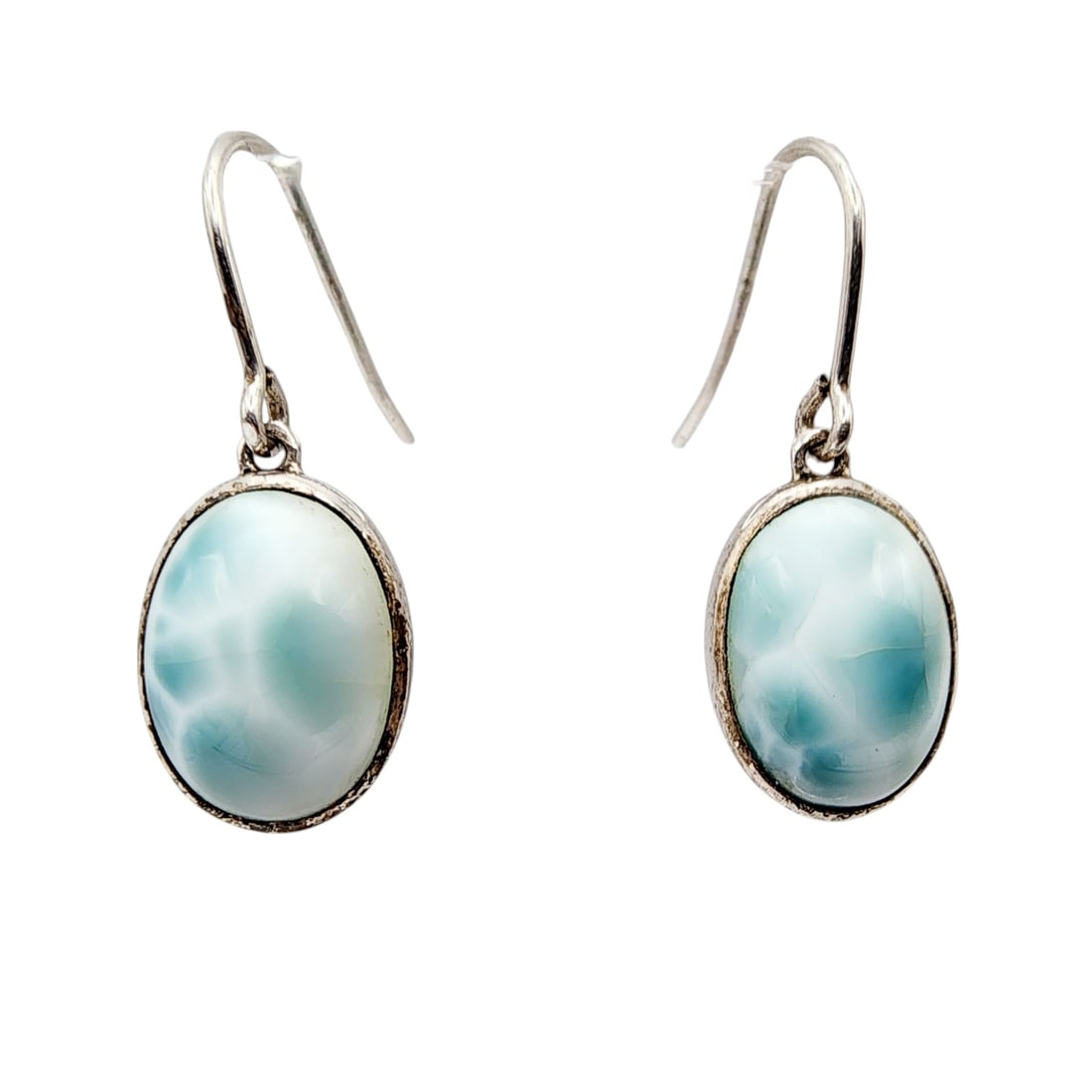 Sterling Marahlago Oval Larimar Dangle Earrings (1 of 4)