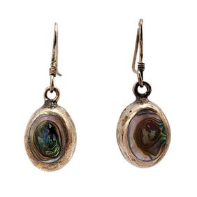 Sterling MD-123 Abalone Oval Drop Earrings