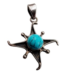 Sterling Turquoise 4-point Pendant