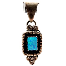 Sterling T. Spencer Navajo Opal Pendant